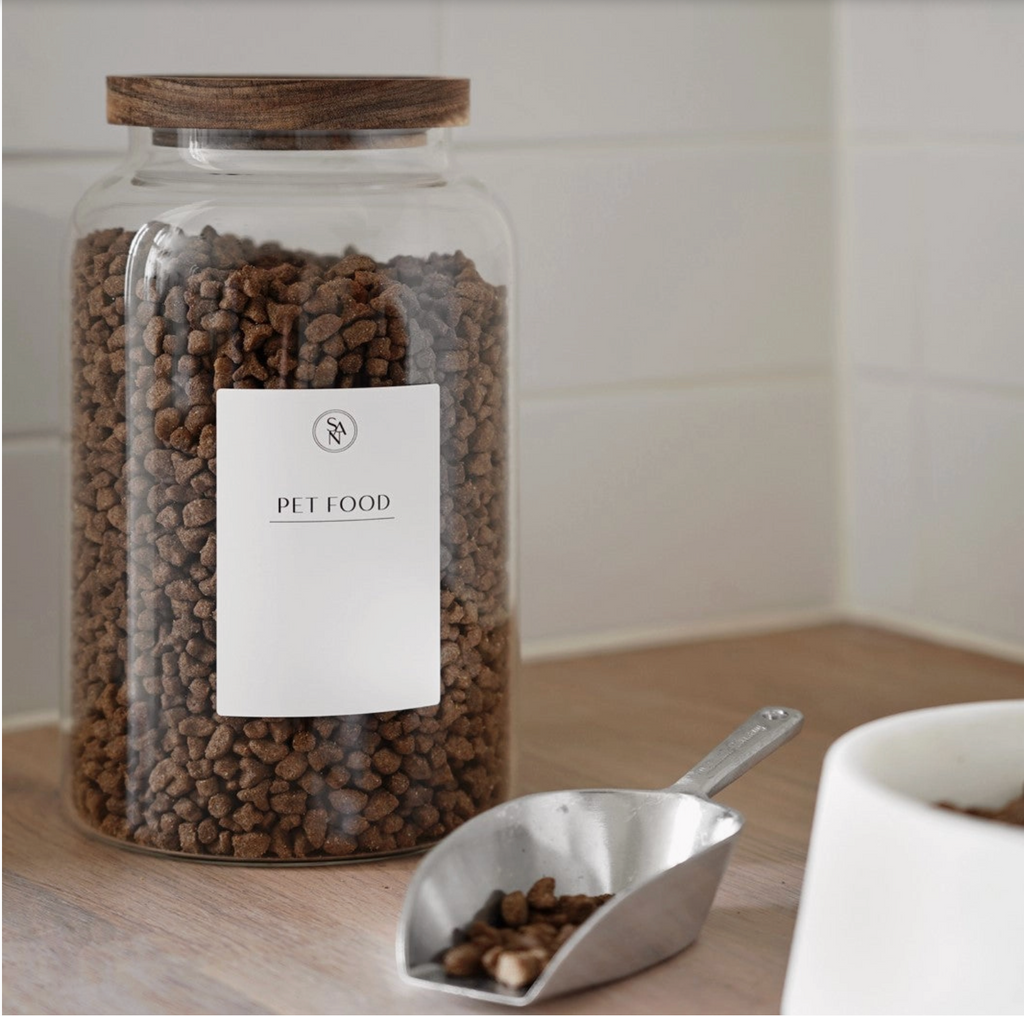 Contenitore in vetro per cibo per animali